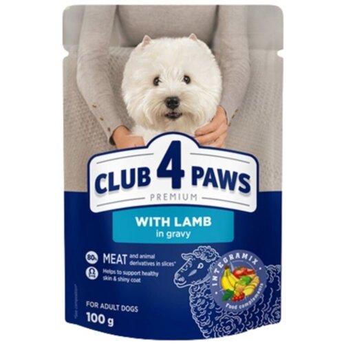 CLUB 4 PAWS Premium vlažna hrana za pse, Jagnjetina, 100 g Slike