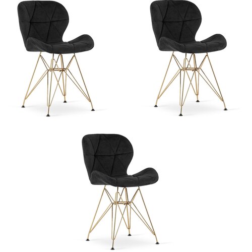 Brandless Stol NEST - črn žamet / zlate noge x 3, (22030684) Slike