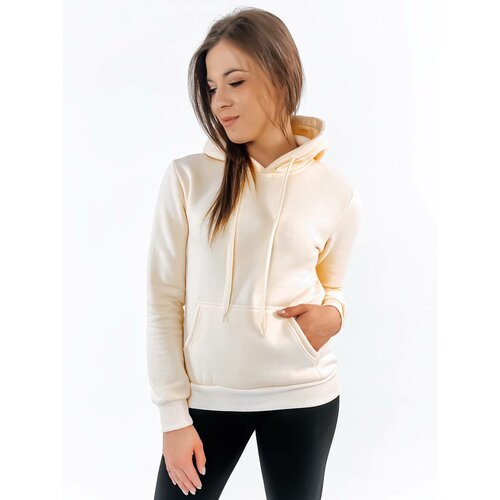 DStreet BASIC women's sweatshirt with a hood ecru BY1163 Slike