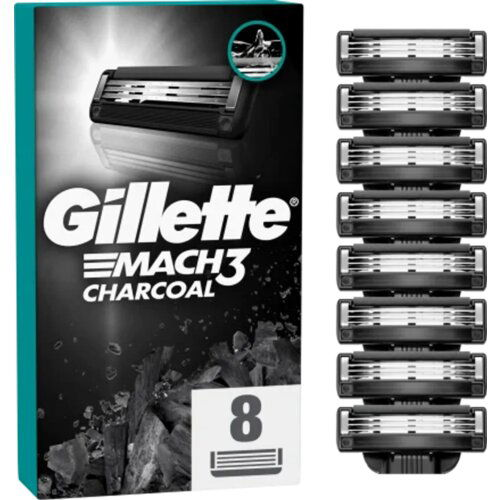 Gillette Mach 3 Charcoal dopune za brijač 8 komada Slike