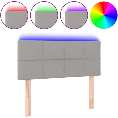 Maison Chic led posteljno vzglavje - vzglavna omarica - nočna omarica svetlo sivo 100x5x78/88 cm blago, (21709112) Slike