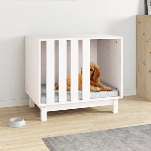 vidaXL Pasja uta bela 70x50x62 cm trdna borovina Cene