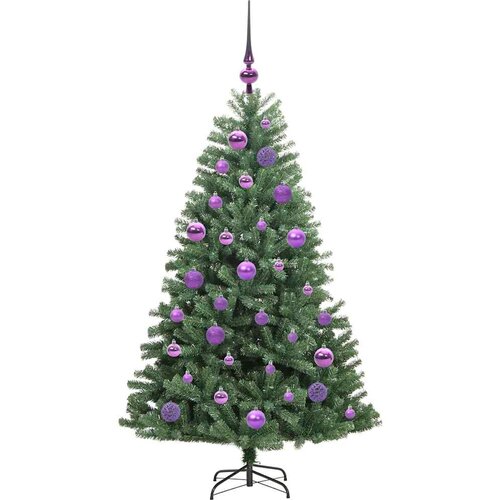  Umjetno božićno drvce s nogom Zelena 120 cm PVC i metal Slike