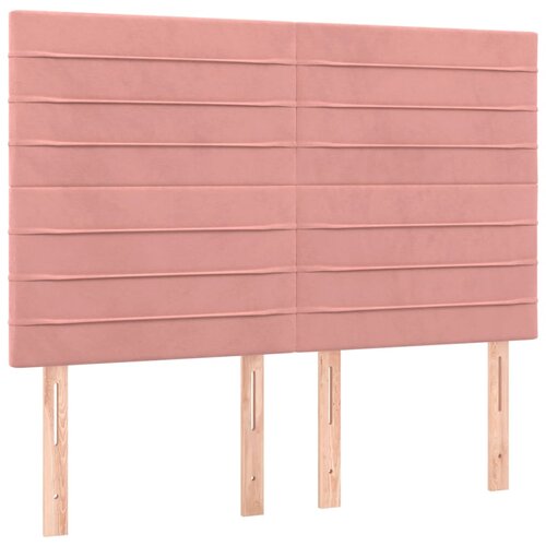 Maison Chic Posteljno vzglavje - Vzglavna omarica 4 kosa roza 72x5x78/88 cm žamet, (22077580) Slike