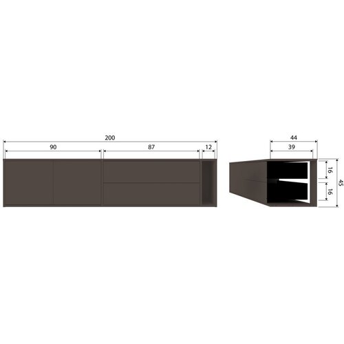 Vtwonen Temno rjava TV omarica iz masivnega bora 200x45x44 cm Settle Down &amp;ndash; Slike