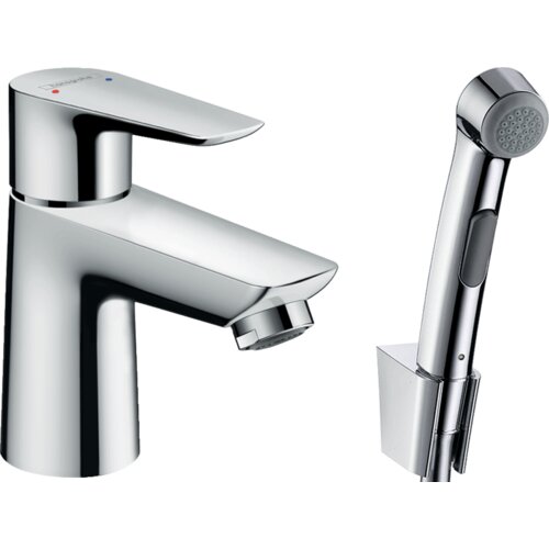 Hansgrohe enoročna armatura za bide Talis E z ročno prho, cevjo in zgornjim delom sifona (71729000) Slike