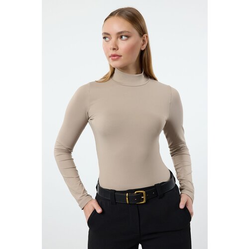 Trendyol Mink Polimaid Turtleneck Slim/Fits the Body Regular Knitted Blouse Slike