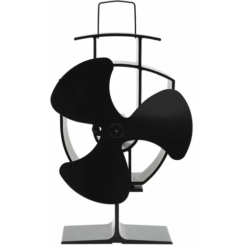 vidaXL Ventilator za kamin na toploto s 3 krili črn, (21222562)