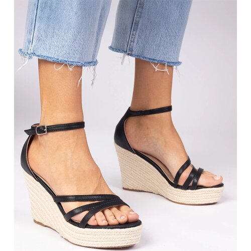D/CEO marka niezdefiniowana Black espadrille sandals with a wedge Malasia Cijene