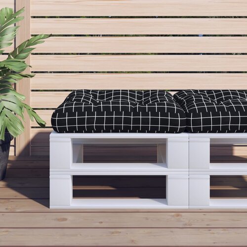  Jastuk za palete crni karirani 50 x 50 x 12 cm od tkanine Cijene