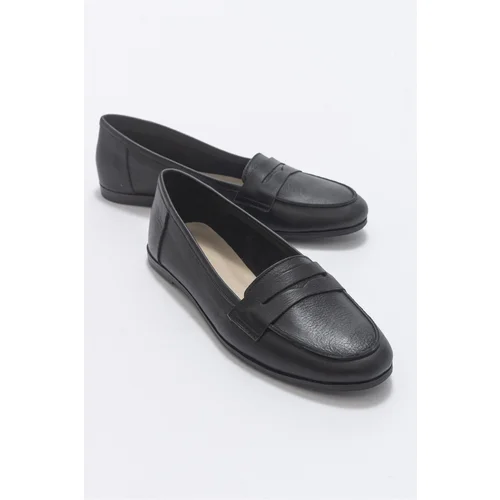 LuviShoes F02 Women's Black Skin Women's Flats