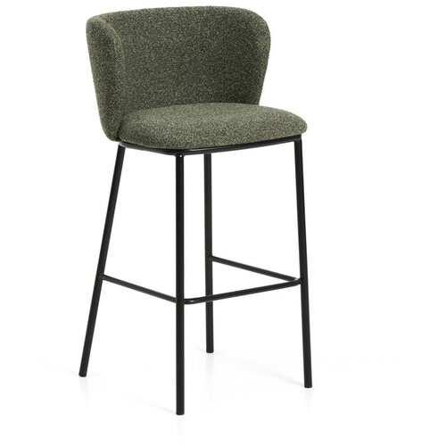 Kave Home Tamno zelena podstavljena barska stolica (visine sjedala 75 cm) Ciselia &amp;ndash; Slike