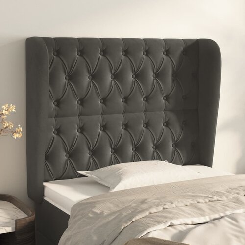  Uzglavlje s u&scaron;ima tamnosivo 103x23x118/128 cm bar&scaron;unasto Cijene
