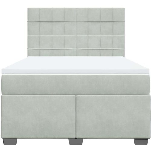 VidaXL Krevet s oprugama i madracem svjetlosivi 160x200 cm bar&amp;scaron;unasti Slike