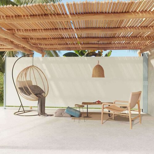 vidaXL Uvlačiva bočna tenda za terasu 200 x 600 cm krem Cijene