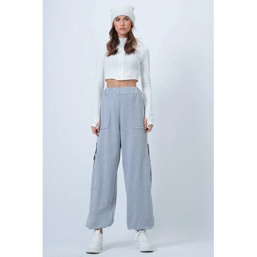 Trend Alacati Stili ženske pantalone Alc-X14659, svetlosive Slike