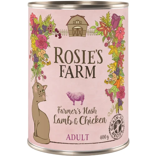 Rosie's Farm Ekonomično pakiranje Adult 12 x 400 g - Janjetina i piletina