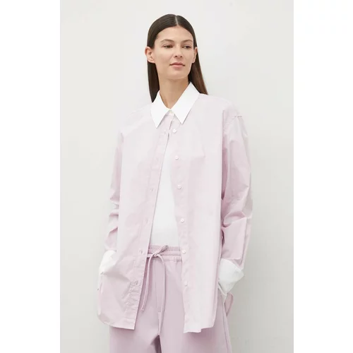 Samsoe Samsoe Pamučna košulja za žene, boja: ružičasta, relaxed, s klasičnim ovratnikom