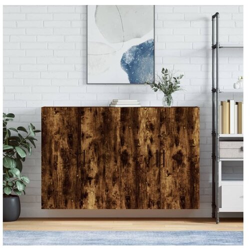 vidaXL Stenska omarica 2 kosa dimljen hrast 69,5x34x90 cm Cene