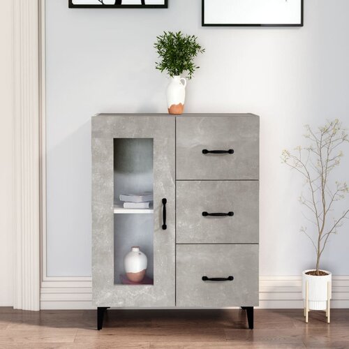  Komoda siva boja betona 69,5x34x90 cm od konstruiranog drva Slike