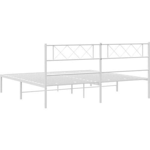  Metalni okvir za krevet s uzglavljem bijeli 160x200 cm Slike