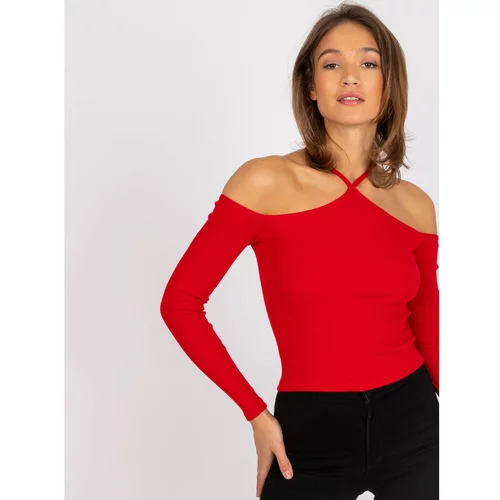 Fashion Hunters Red Spanish ribbed blouse Caterina RUE PARIS