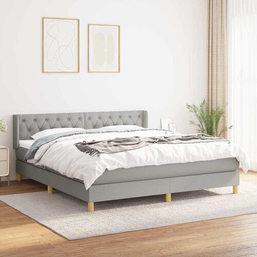  Krevet box spring s madracem svjetlosiva 160x200 cm tkanina Cijene