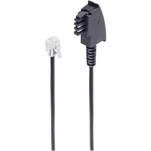 Shiverpeaks basic-s tae f konektor - western konektor 6/4\, universal (uvoz / siemens+telecom) 15 m telefon priključni kabel [1x mo&amp;scaron;ki konektor tae-f - 1x RJ11 vtič 6p4c] 15 m čr, (20411225) Slike