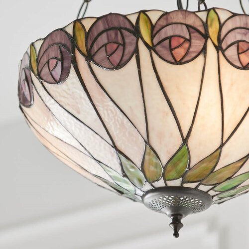  Endon 64175 - Luster na lancu Tiffany HUTCHINSON 3xE27/60W/230V pr. 40 cm Slike