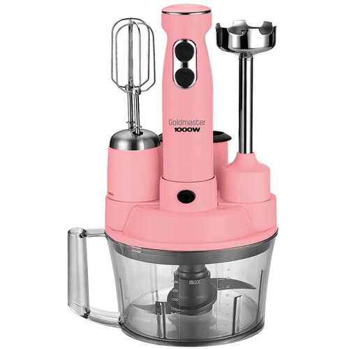 Goldmaster Štapni mikser sa posudom, 5u1, 1000 W, Multipraktik – GM-7239P Elena Max Pink Cijene