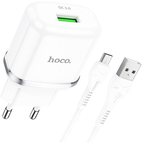 Hoco kućni punjač N3 3A 18w QC3.0 fast micro beli Slike