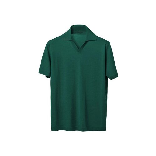 Lanaioli Polo Uomo in lana merino extrafine Zelena Slike