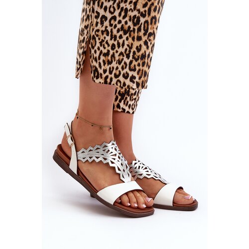 Kesi Sergio Leone women's flat sandals, white Cijene
