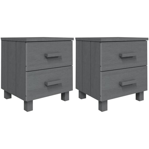 Maison Chic Dvo delni komplet Nočne omarice - Nočne mize HAMAR temno siva 40x35x44,5 cm borovina, (21689061) Slike
