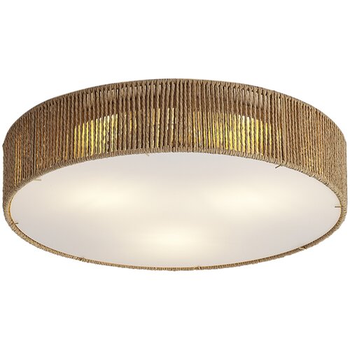 QAZQA Japandi stropna svetilka naravna s senčilom 46cm 3-luči - Luz Cene