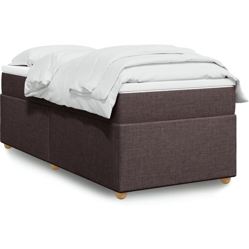 vidaXL Box spring postelja z vzmetnico temno rjava 80x200 cm blago Cene