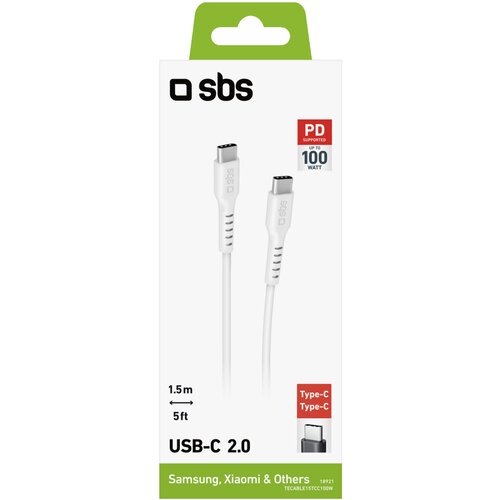 Sbs USB-C na USB-C kabel bijeli 1.5m 100 Slike