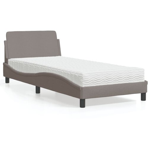 vidaXL Postelja z vzmetnico taupe 90x200 cm blago Cene