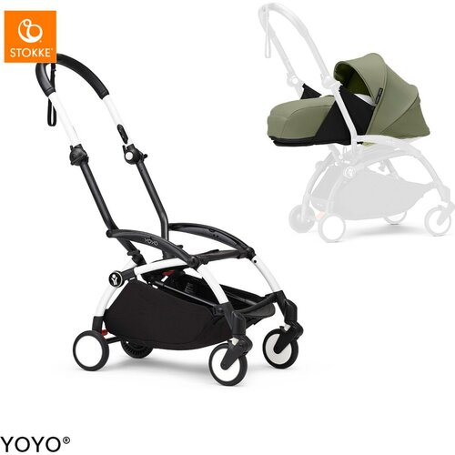 Stokke Ogrodje vozička white frame 0+ newborn pack Yoyo® olive Cene