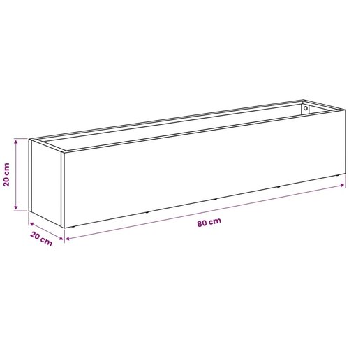  Vrtna saksija Srebrna 80 x 20 x 20 cm Pocinčani čelik - Pocinčani čelik 80 x 20 x 20 cm 1 Slike