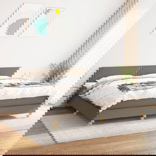 vidaXL Krevet s oprugama i madracem smeđesivi 180x200 cm tkanina Cijene