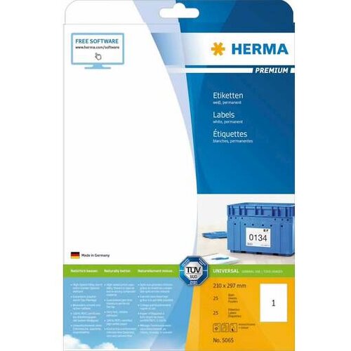 Herma etikete 210x297 A4/1 1/25 bela ( 02H5065 ) Slike