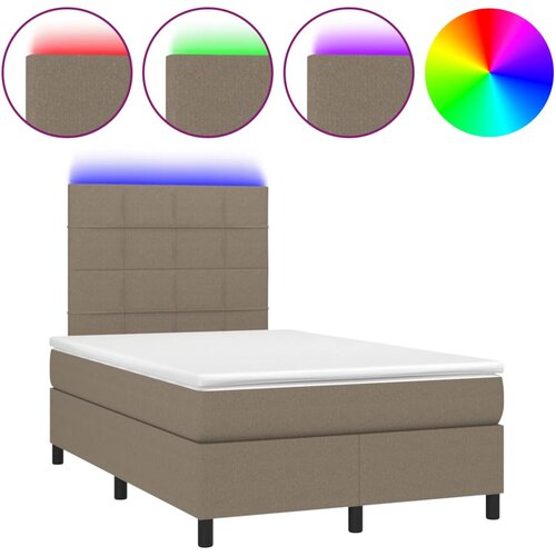 Maison Chic Box spring postelja - Vzmetna postelja z vzmetnico LED taupe 120x200 cm blago SL3175, (21905669) Slike