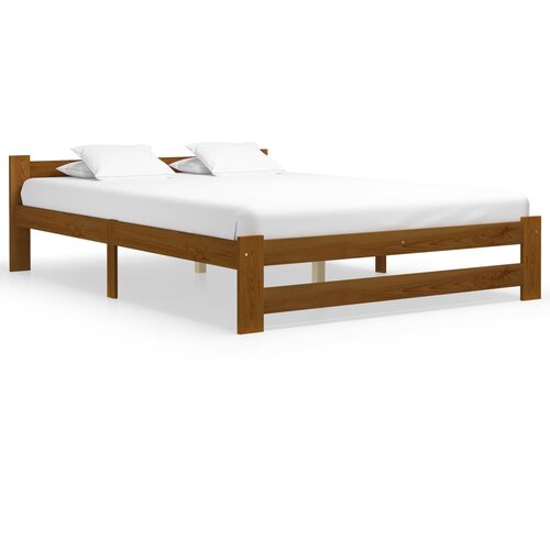  Posteljni okvir medeno rjav iz trdne borovine 180x200 cm Slike