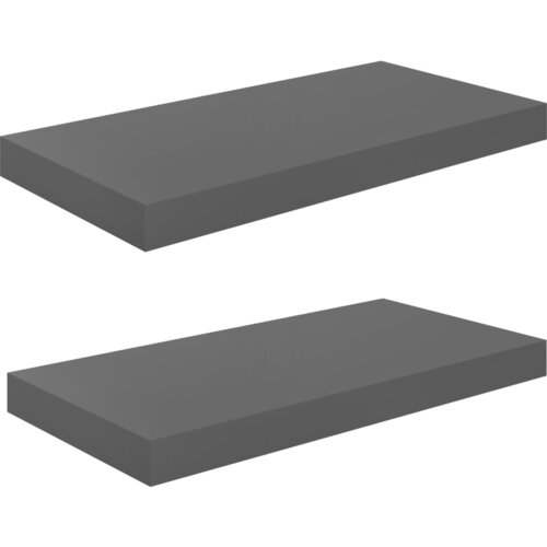 vidaXL Stenske police 2 kosa visok sijaj sive 50x23x3,8 cm MDF, (20765074) Cene
