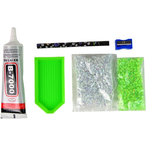 Lean Toys Ustvarjalni set Unicorn DIY Diamanti kristali zelena Slike