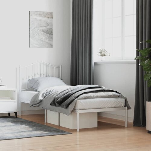 vidaXL Metalni okvir za krevet s uzglavljem bijeli 90x200 cm Cijene