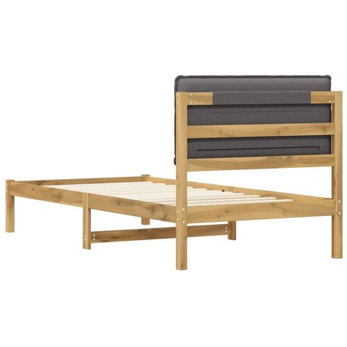  Krevetni okvir s tapiciranim uzglavljem - Bijelo prana i svijetlosiva 75 x 190 cm Slike