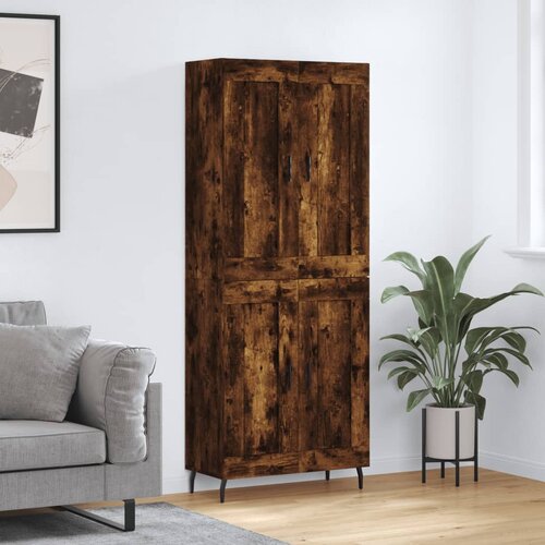 vidaXL Visoka komoda dimljeni hrast 69 5x34x180 cm konstruiranog drva Cijene