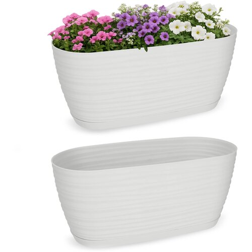 KADAX cvetlični lonec 27 cm ovalni plastični bel, (5000353220) Cene